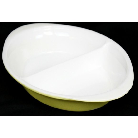 VTG 1950s Yellow Glasbake Divided Dish - Serving Entertaining Pot Luck - Picture 4 of 7